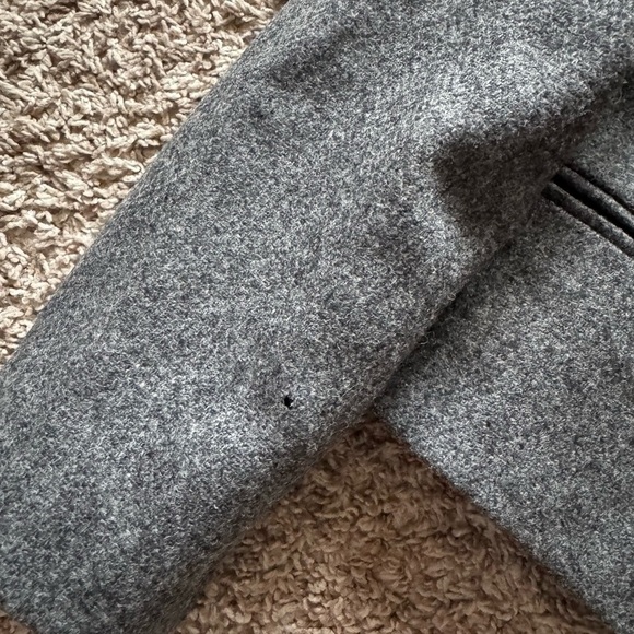 LANDS END Women's Gray Heather Wool Blazer Jacket Size 10 Petite - Picture 5 of 6